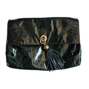 Vintage Green Genuine Leather Nordstrom Made in Italy Clutch Purse Handbag